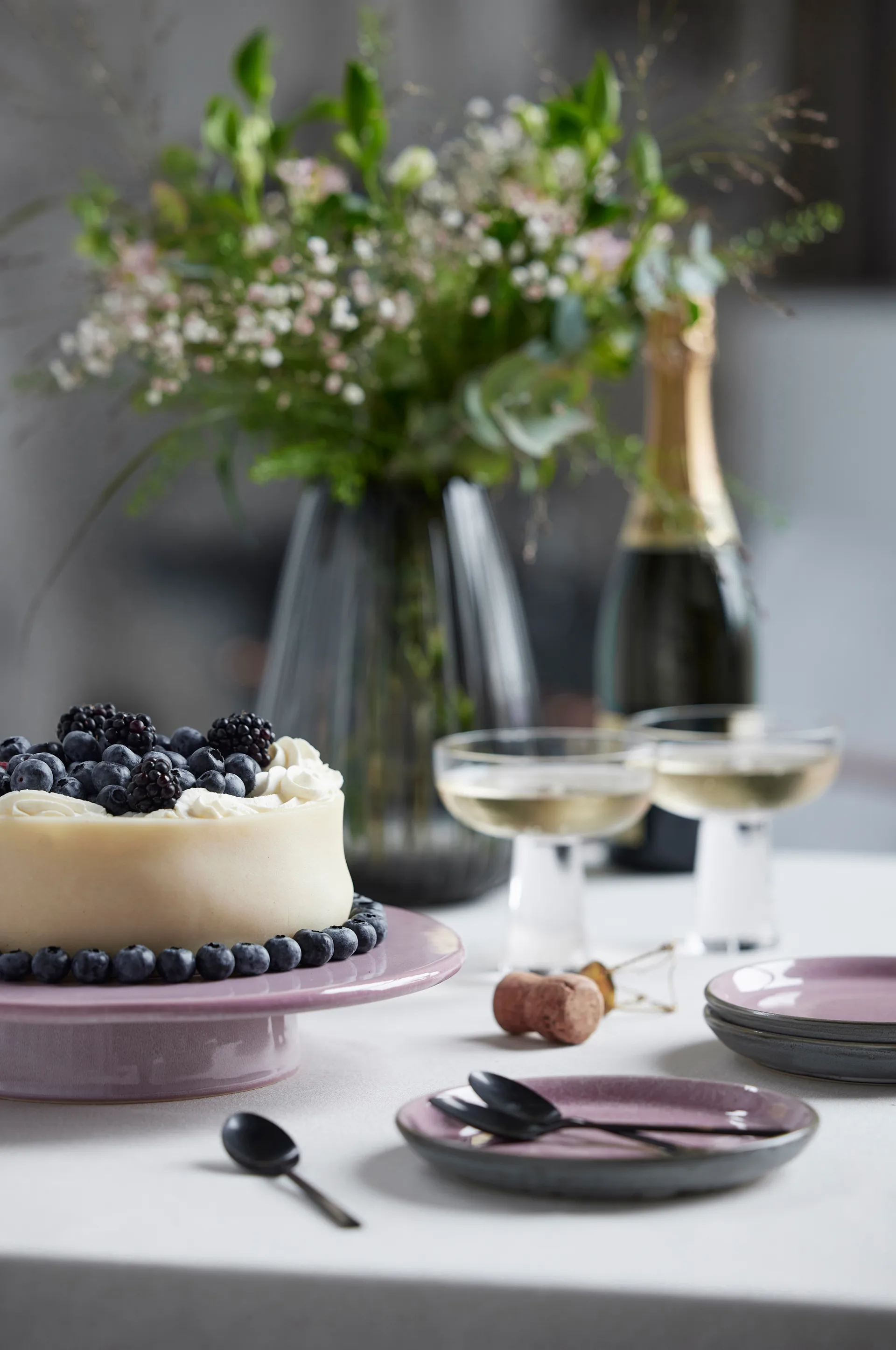 Fuente para tartas con pie Bitz Ø30 cm, Azul oscuro Bitz