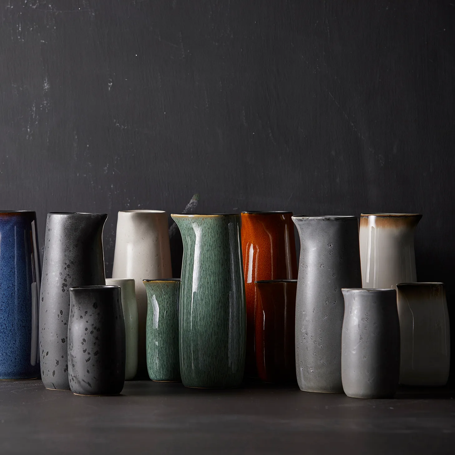 Jarra de leche Bitz 20 cl, ámbar-negro Bitz