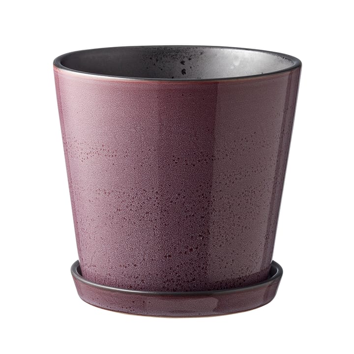 Maceta con plato Bitz Ø14 cm, Lila-negro Bitz