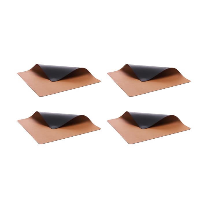 Mantel individual Bitz 33x46 cm, 4-pack - Negro-marrón - Bitz