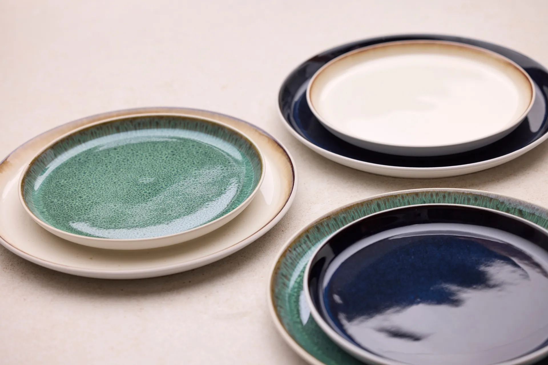 Plato Bitz gastro Ø 21 cm, Blanco-verde Bitz