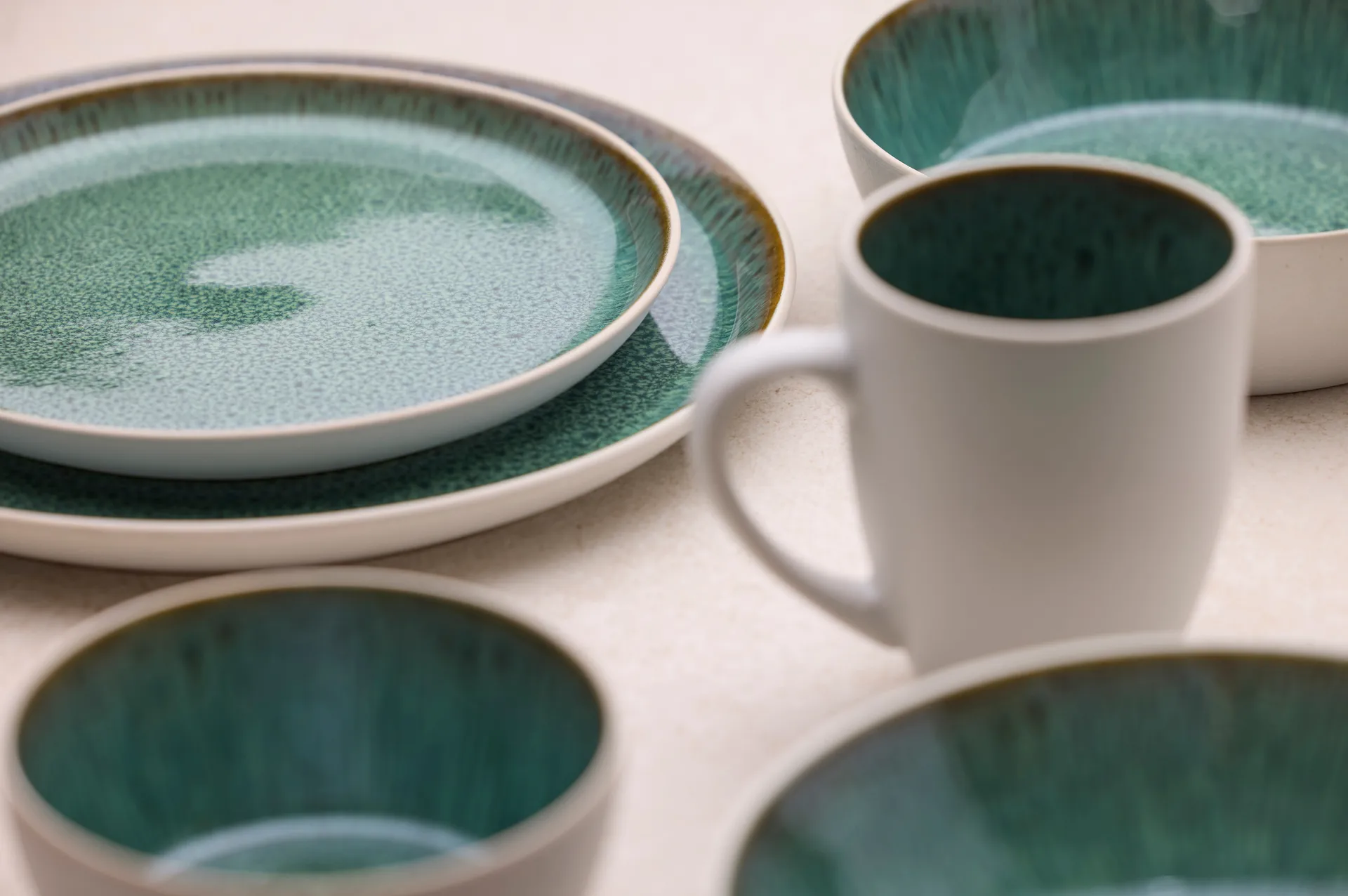 Plato Bitz gastro Ø 21 cm, Blanco-verde Bitz