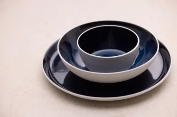 Plato Bitz gastro Ø27 cm - Blanco-azul oscuro - Bitz