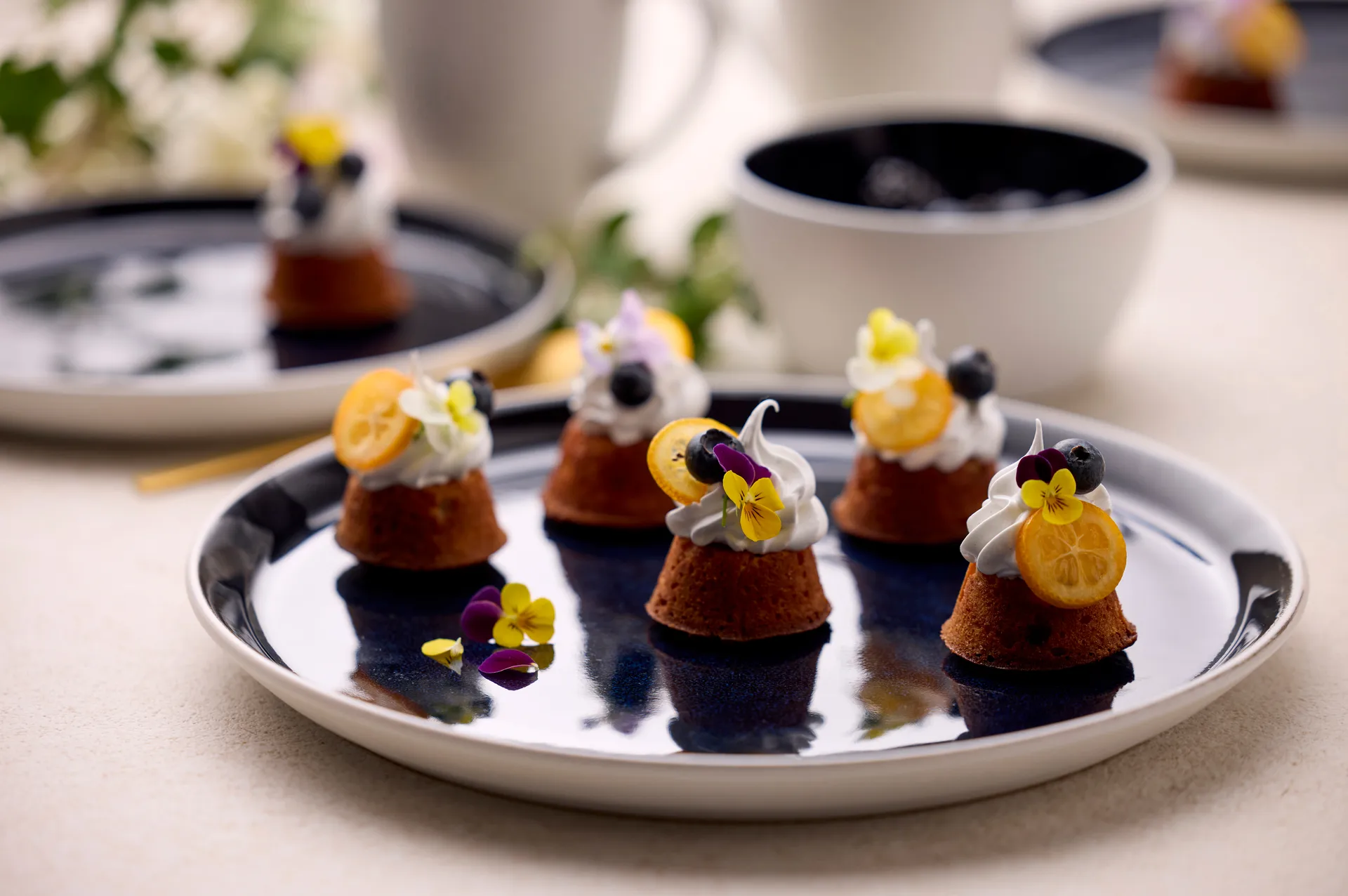 Plato Bitz gastro Ø27 cm, Blanco-azul oscuro Bitz