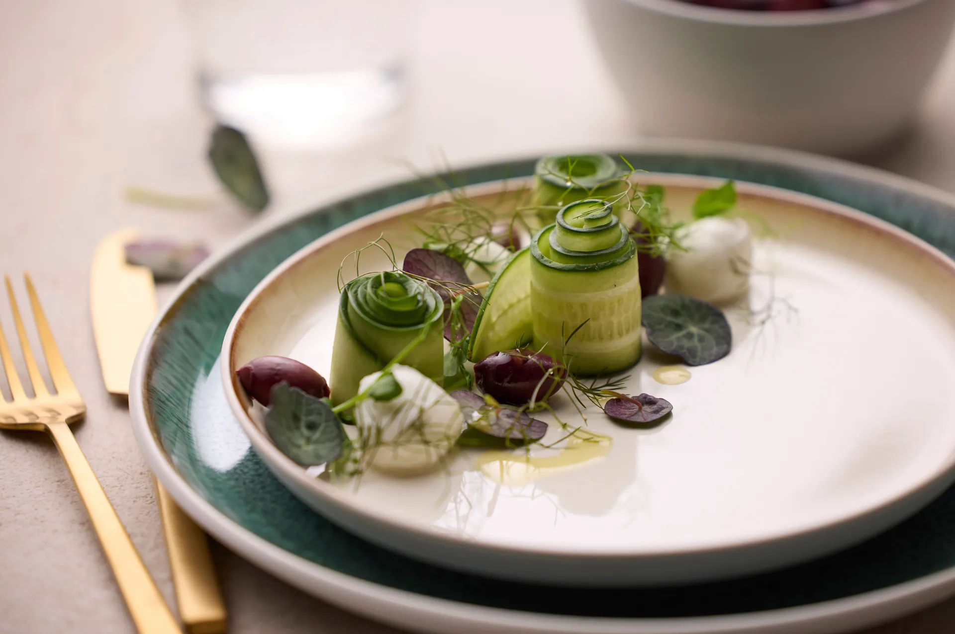 Plato Bitz gastro Ø27 cm, Blanco-verde Bitz