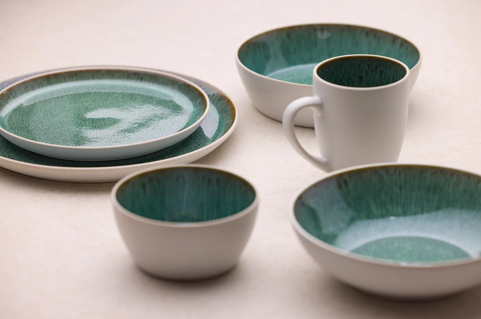 Plato Bitz gastro Ø27 cm, Blanco-verde Bitz