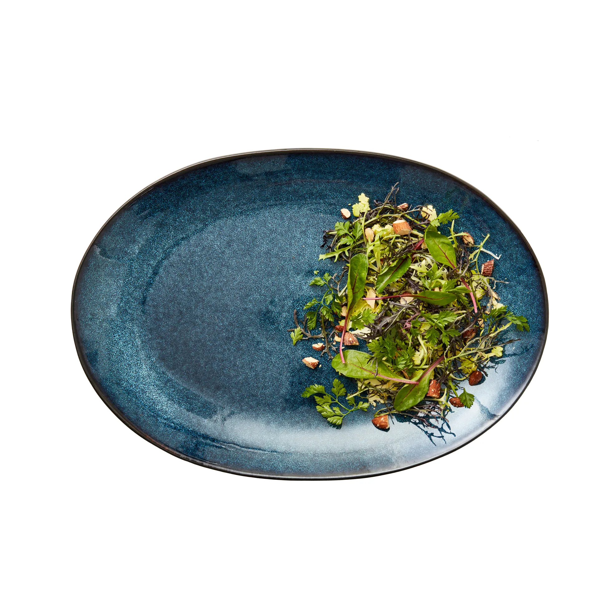 Plato ovalado Bitz 25x36 cm, Negro-azul oscuro Bitz