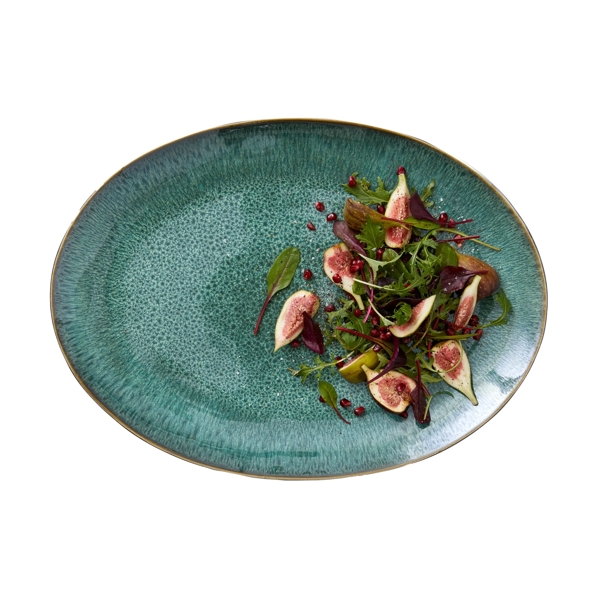 Plato ovalado Bitz 45x34 cm, Negro-verde Bitz