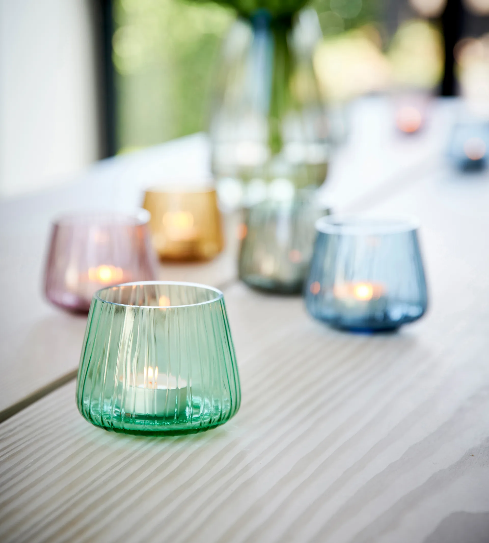 Portavelas Kusintha 7,5 cm 2 unidades, Ámbar Bitz