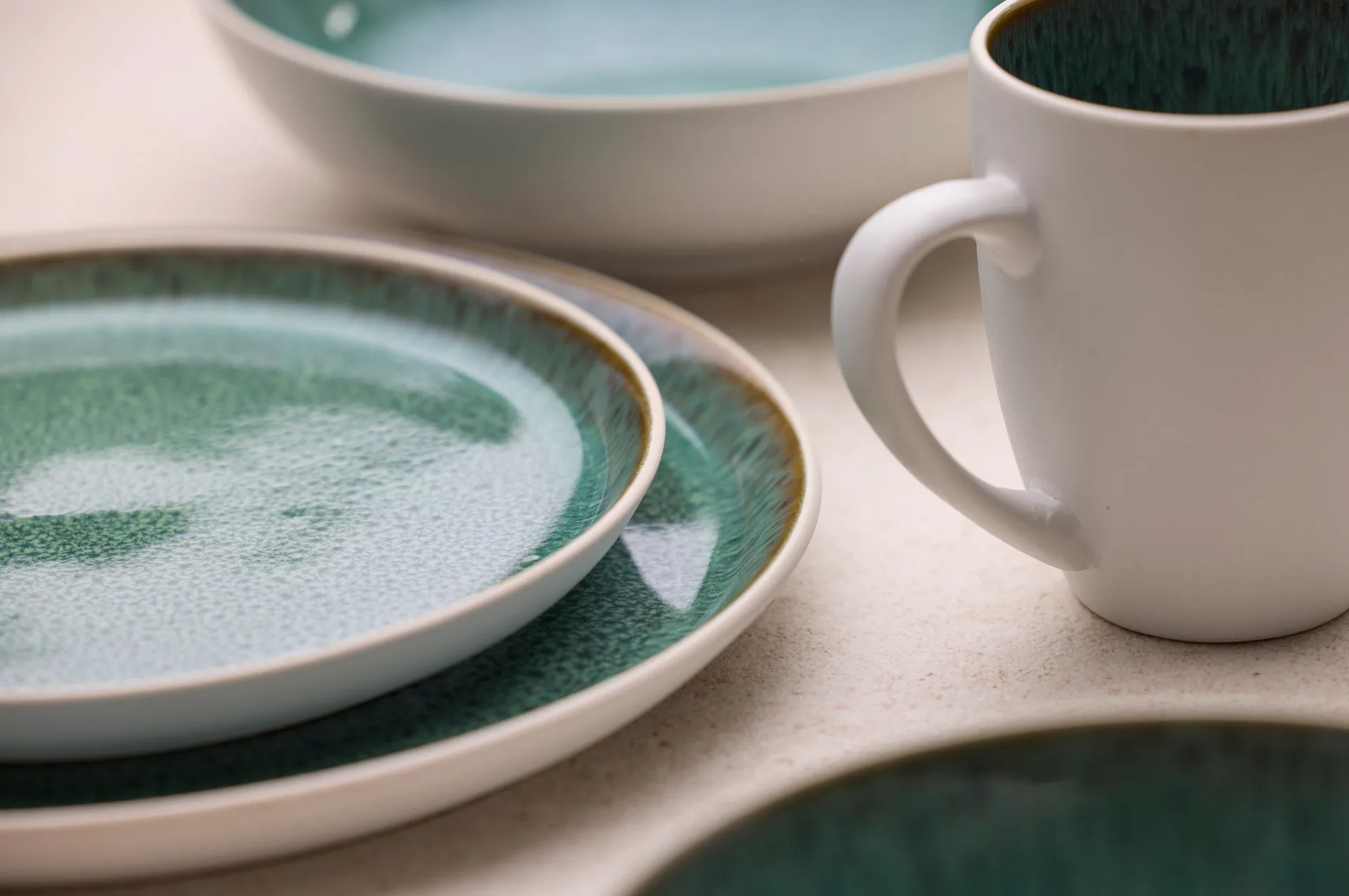 Taza Bitz gastro 30 cl, Blanco-verde Bitz