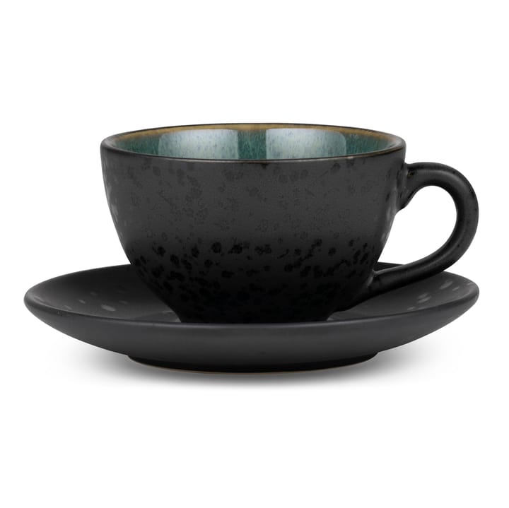 Taza con plato para té Bitz negro - verde - Bitz