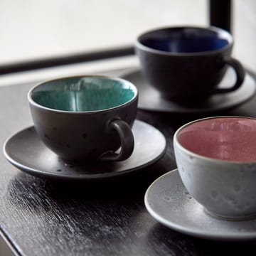 Taza con plato para té Bitz negro - verde - Bitz