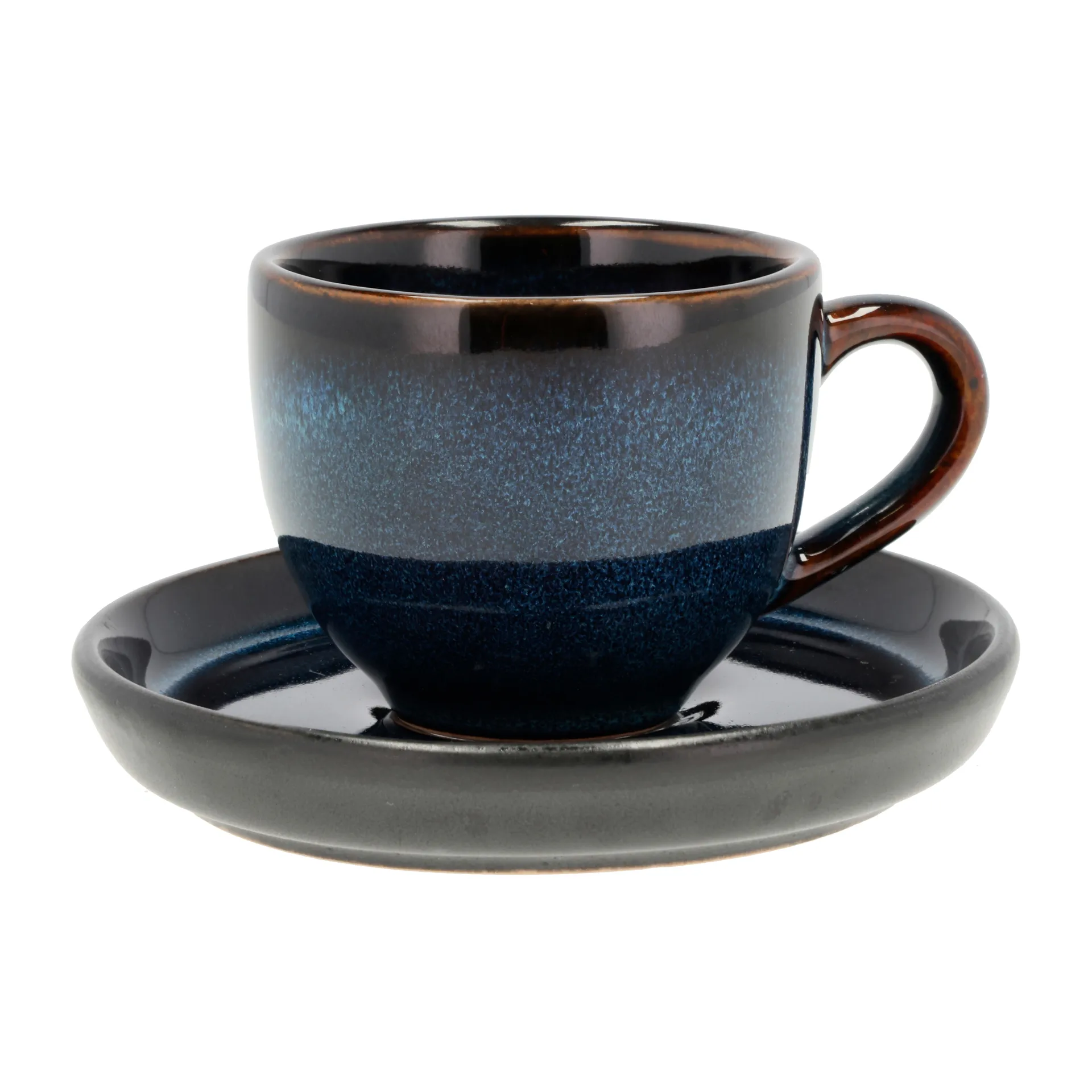 Taza espresso y platillo Bitz 7 cl, Azul oscuro-negro Bitz