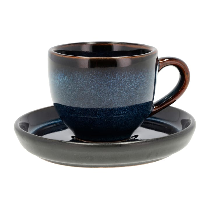 Taza espresso y platillo Bitz 7 cl - Azul oscuro-negro - Bitz