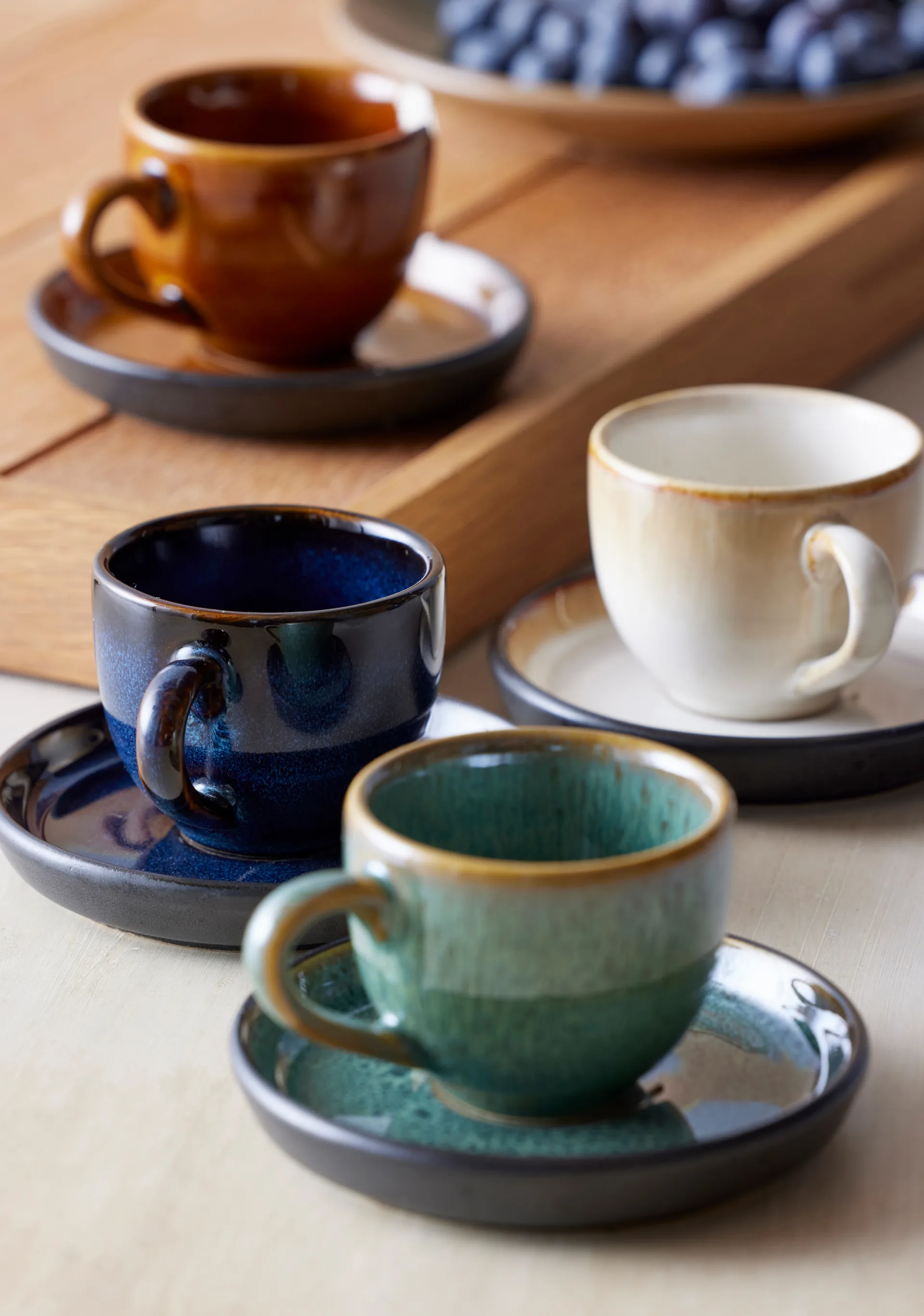 Taza espresso y platillo Bitz 7 cl, Azul oscuro-negro Bitz