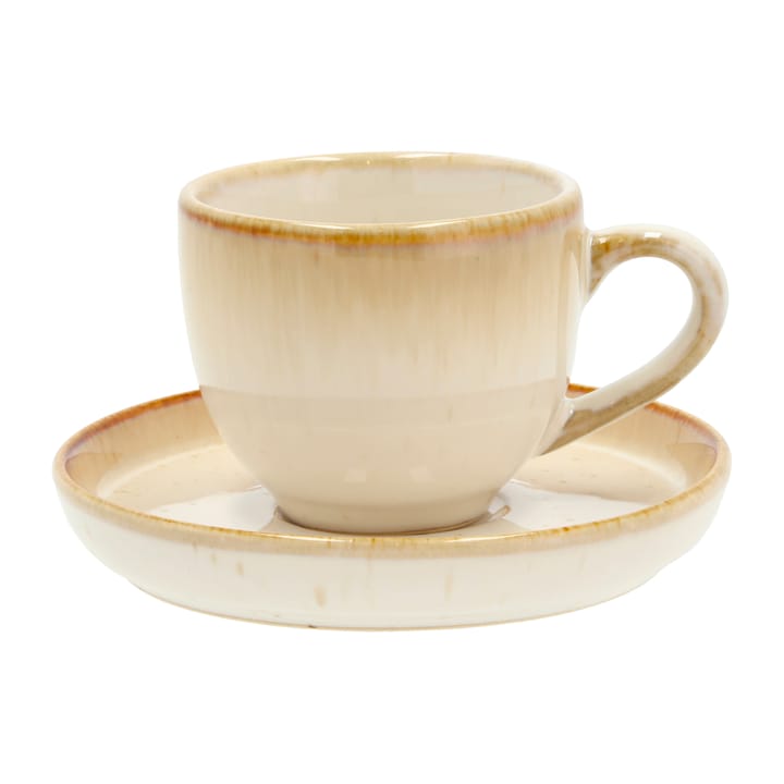 Taza espresso y platillo Bitz 7 cl - Blanco nata - Bitz