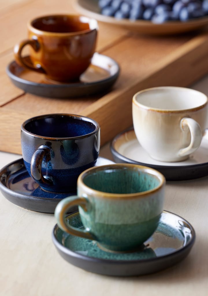 Taza espresso y platillo Bitz 7 cl, Verde-negro Bitz