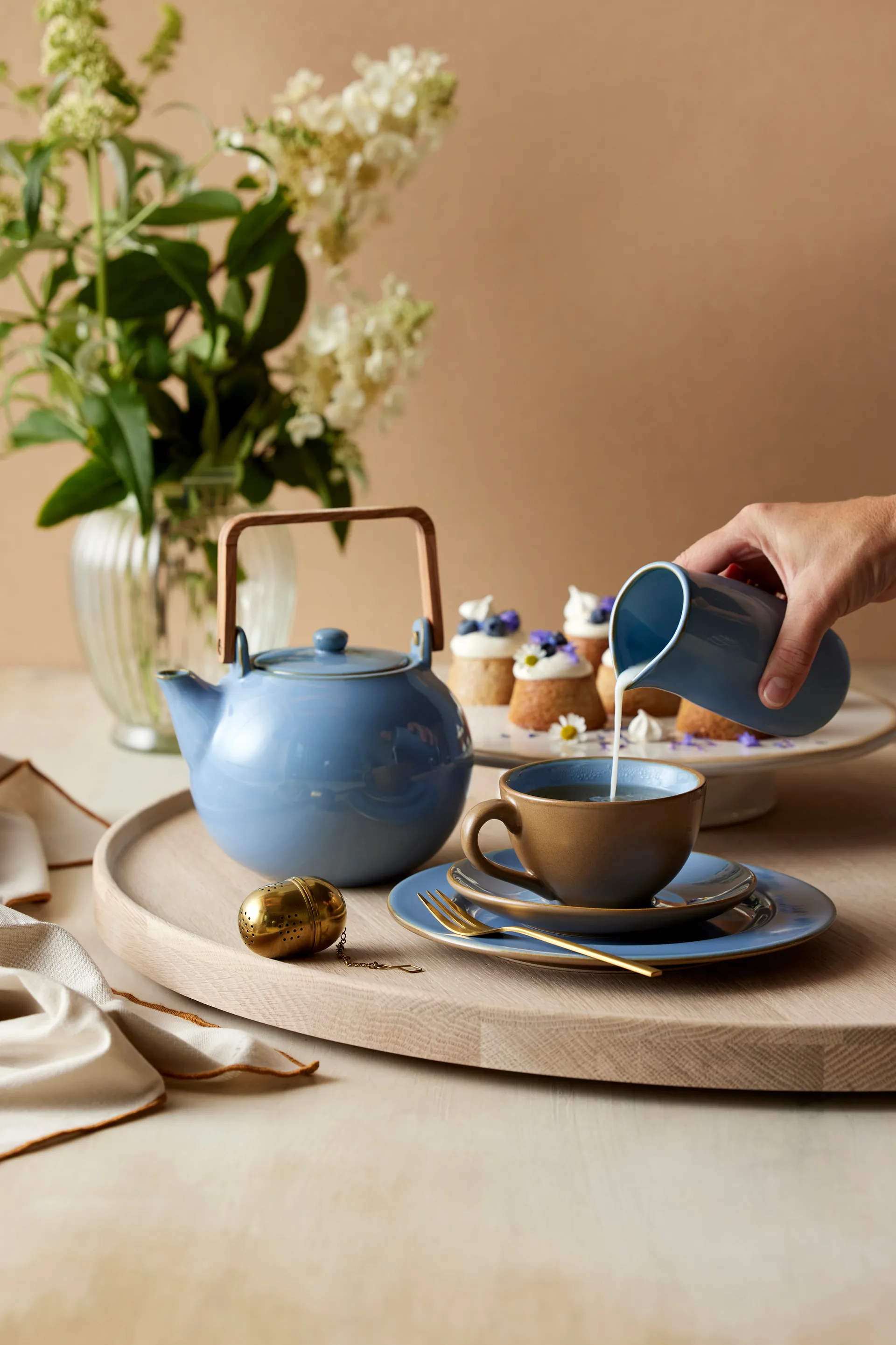 Taza y platillo Bitz 24 cl mate, Wood-ocean Bitz