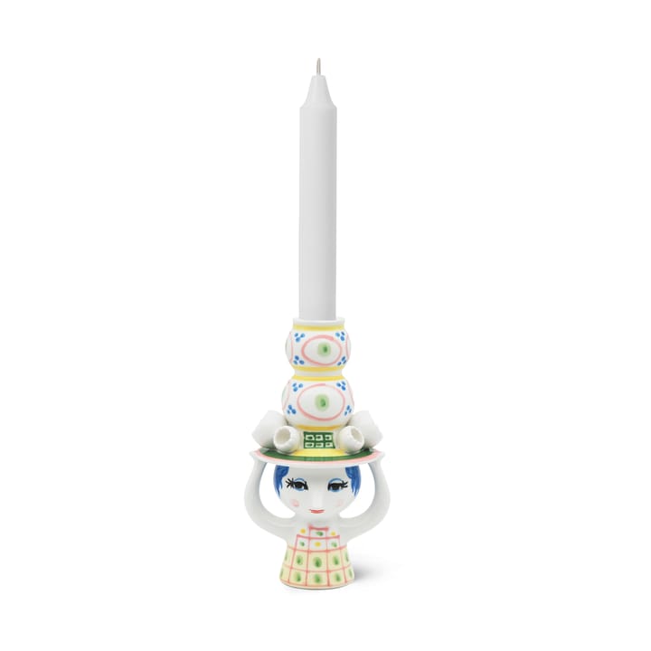 Candelabro Lady with hat H16 cm, Rosa Bjørn Wiinblad