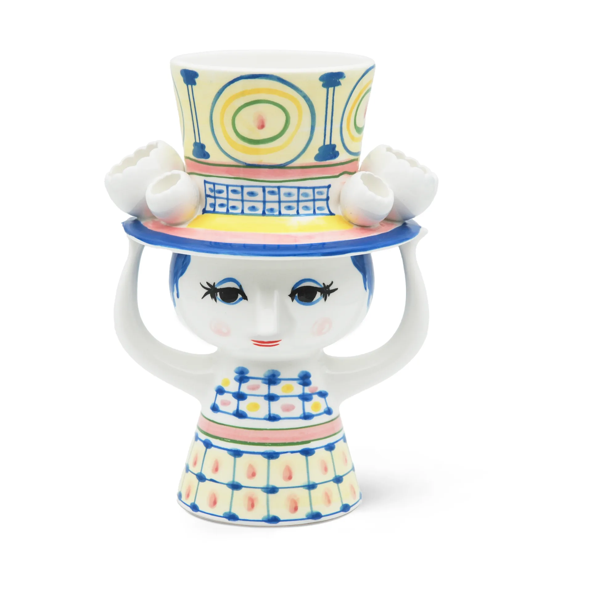 Jarrón Lady with hat H20,5 cm, Azul Bjørn Wiinblad
