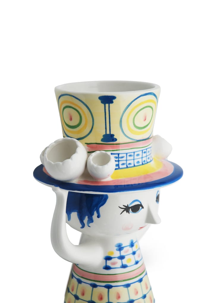 Jarrón Lady with hat H20,5 cm, Azul Bjørn Wiinblad