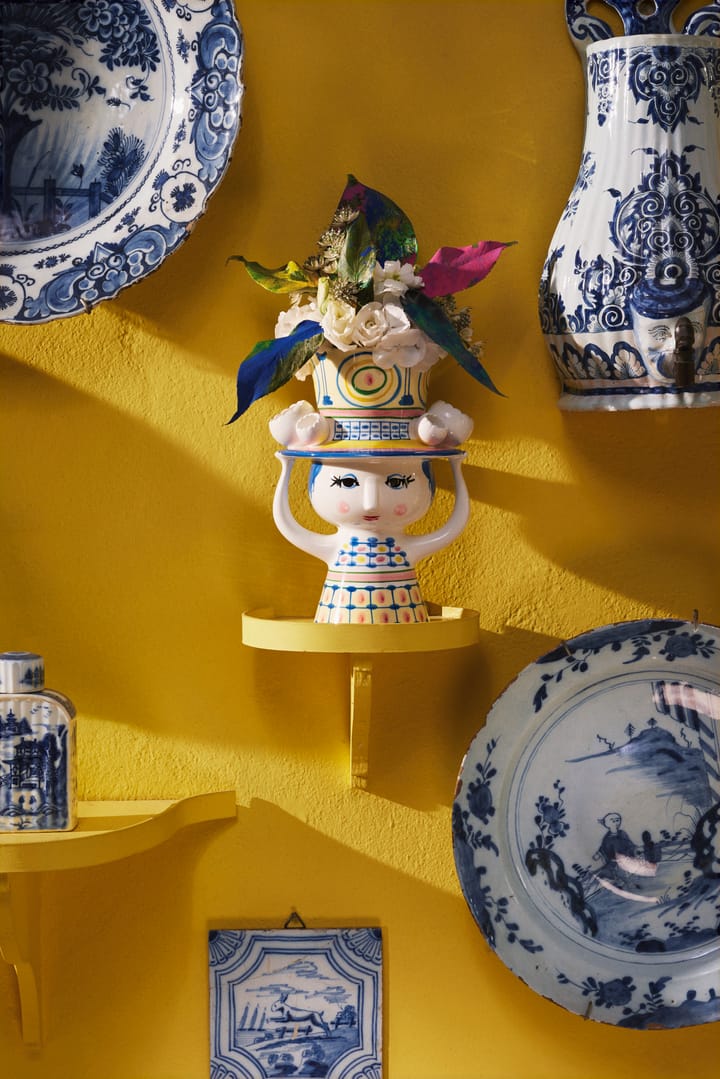 Jarrón Lady with hat H20,5 cm, Azul Bjørn Wiinblad