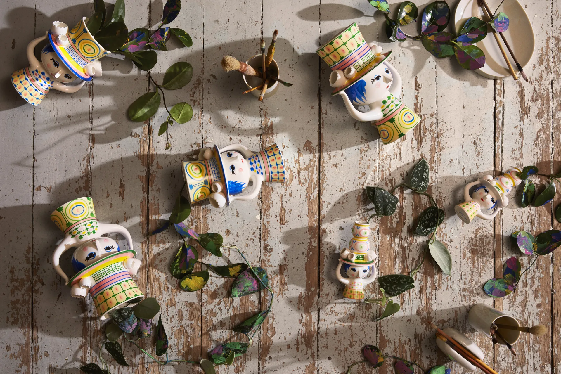 Jarrón Lady with hat H20,5 cm, Azul Bjørn Wiinblad