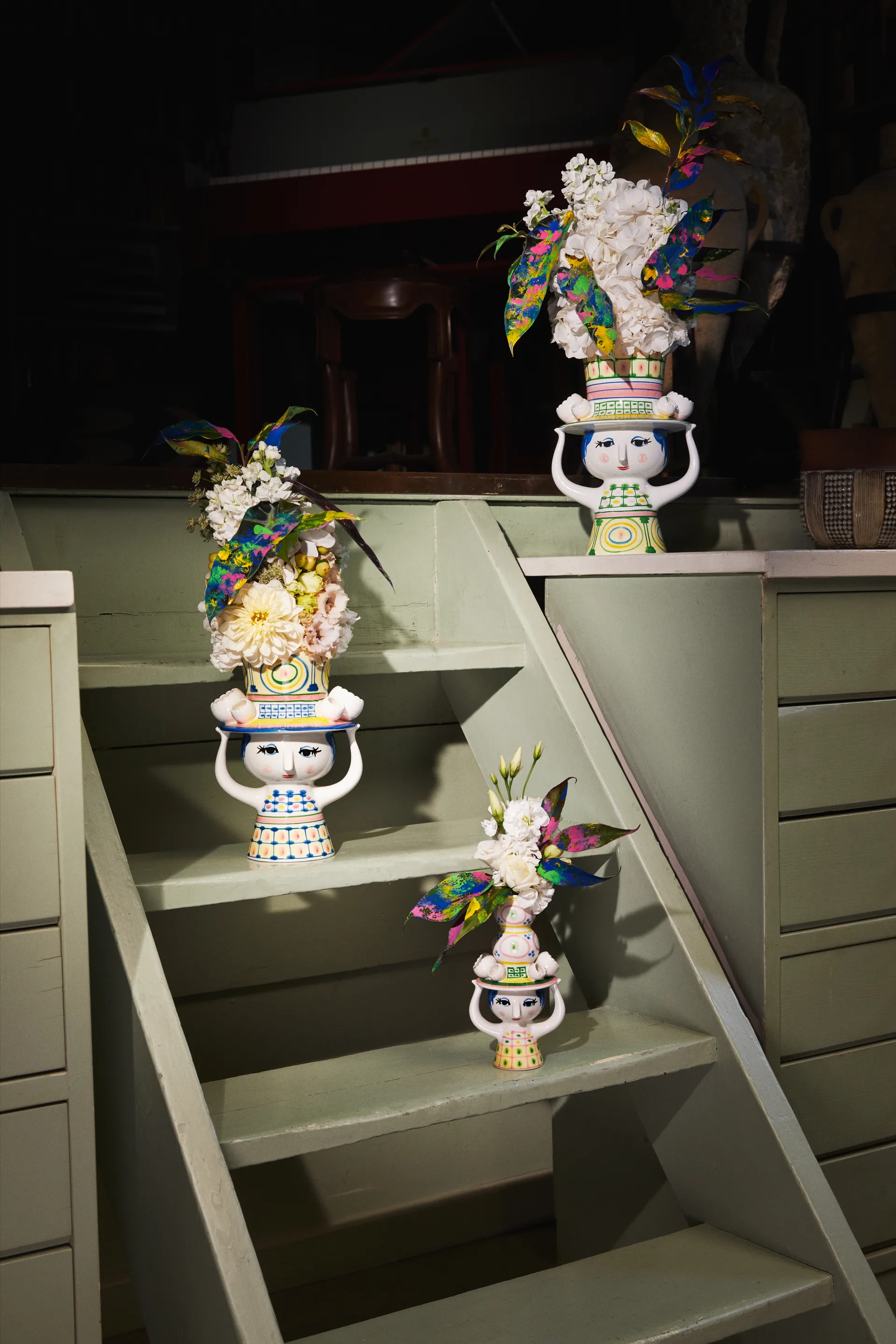 Jarrón Lady with hat H24,5 cm, Verde Bjørn Wiinblad