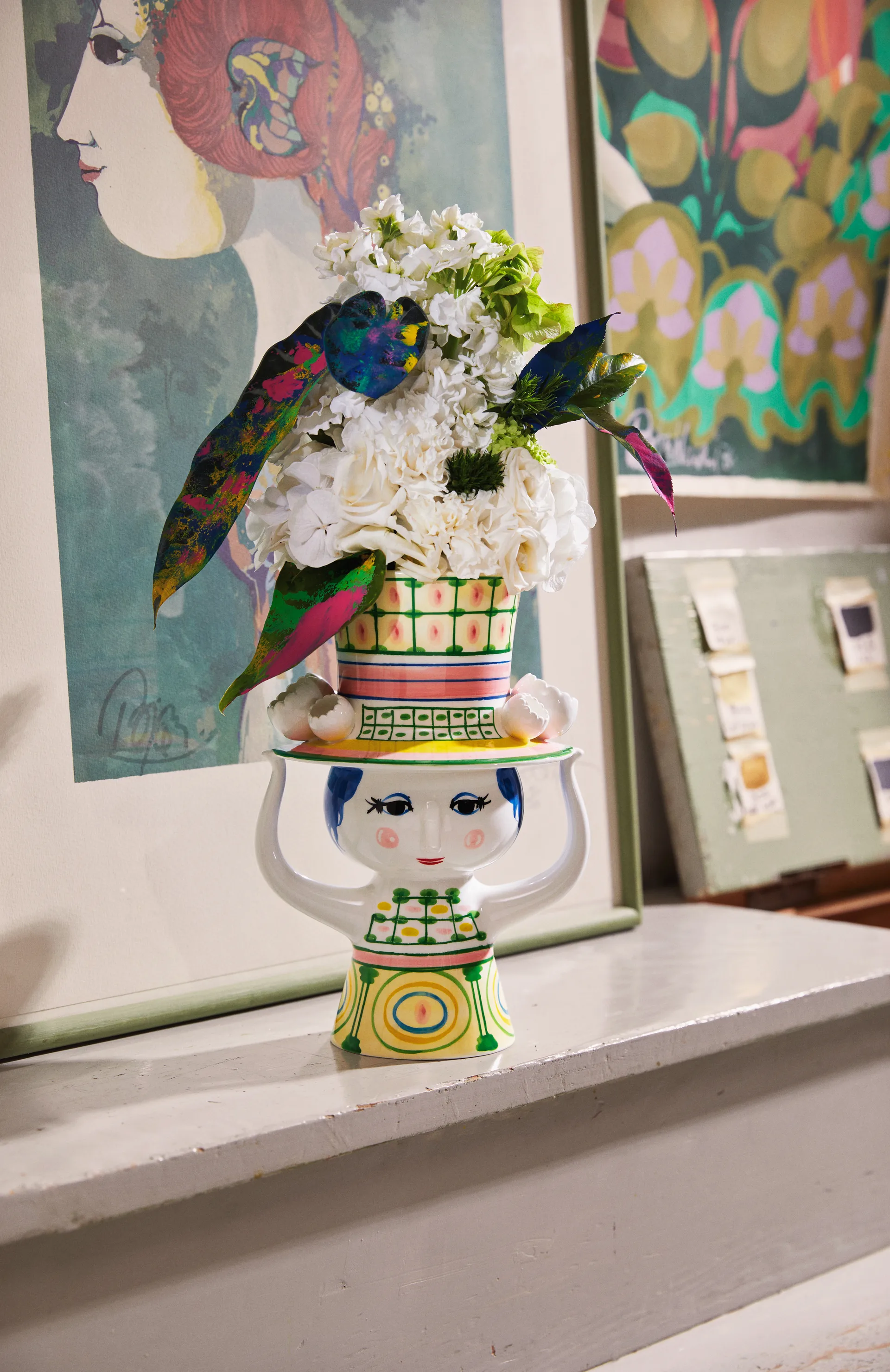 Jarrón Lady with hat H24,5 cm, Verde Bjørn Wiinblad