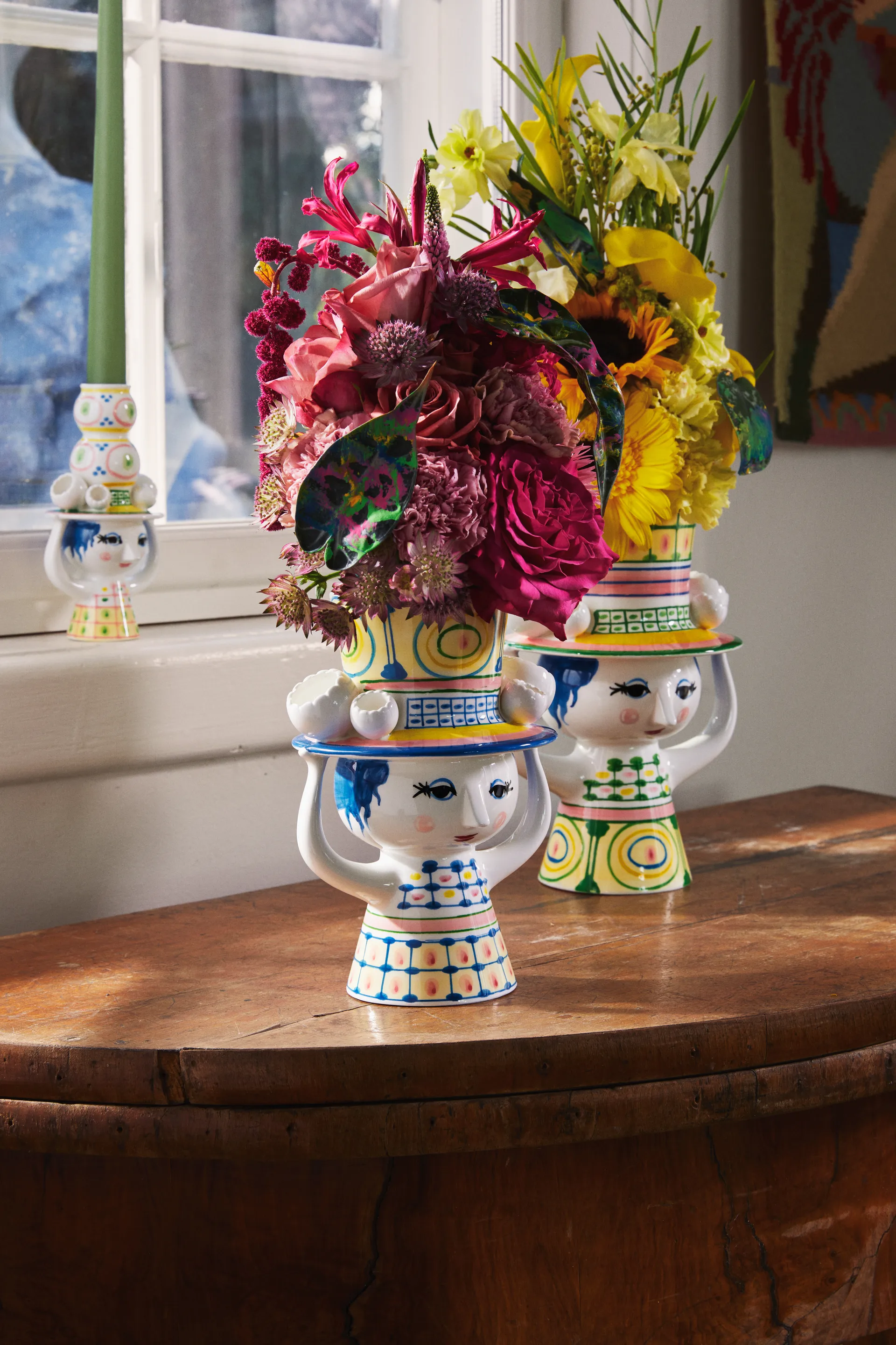 Jarrón Lady with hat H24,5 cm, Verde Bjørn Wiinblad