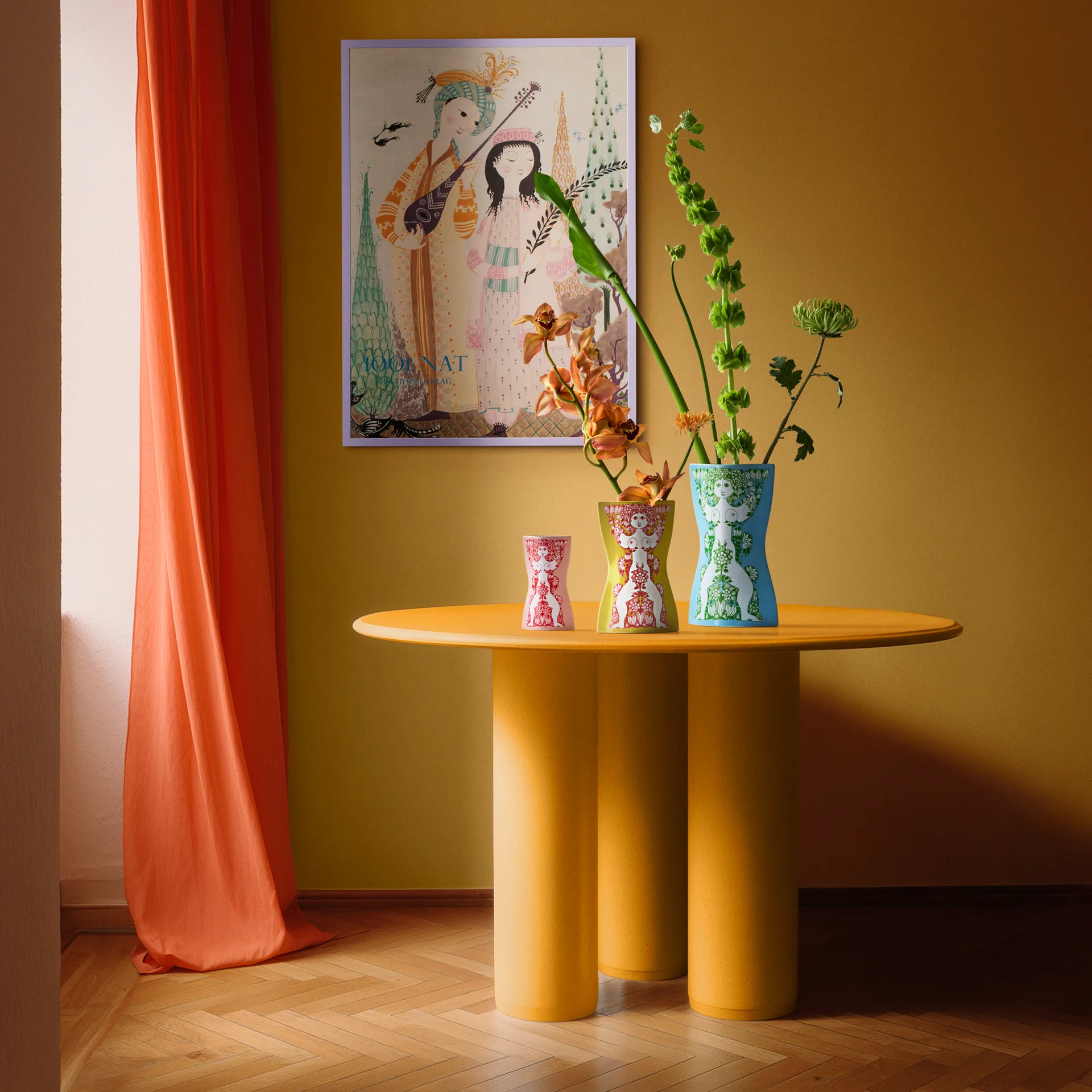 Jarrón Nina, Amarillo-rosa, 22 cm Bjørn Wiinblad