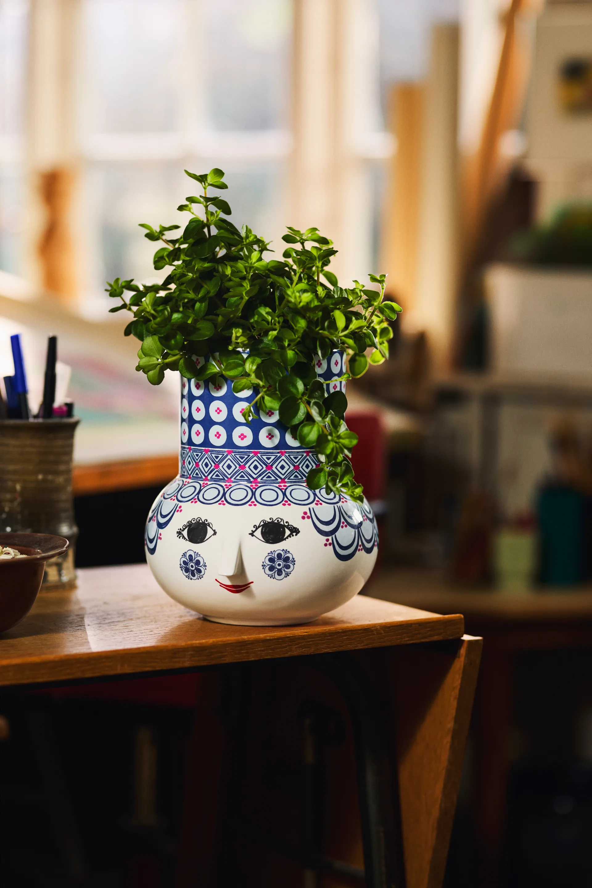 Jarrón Olga 20 cm, Azul Bjørn Wiinblad