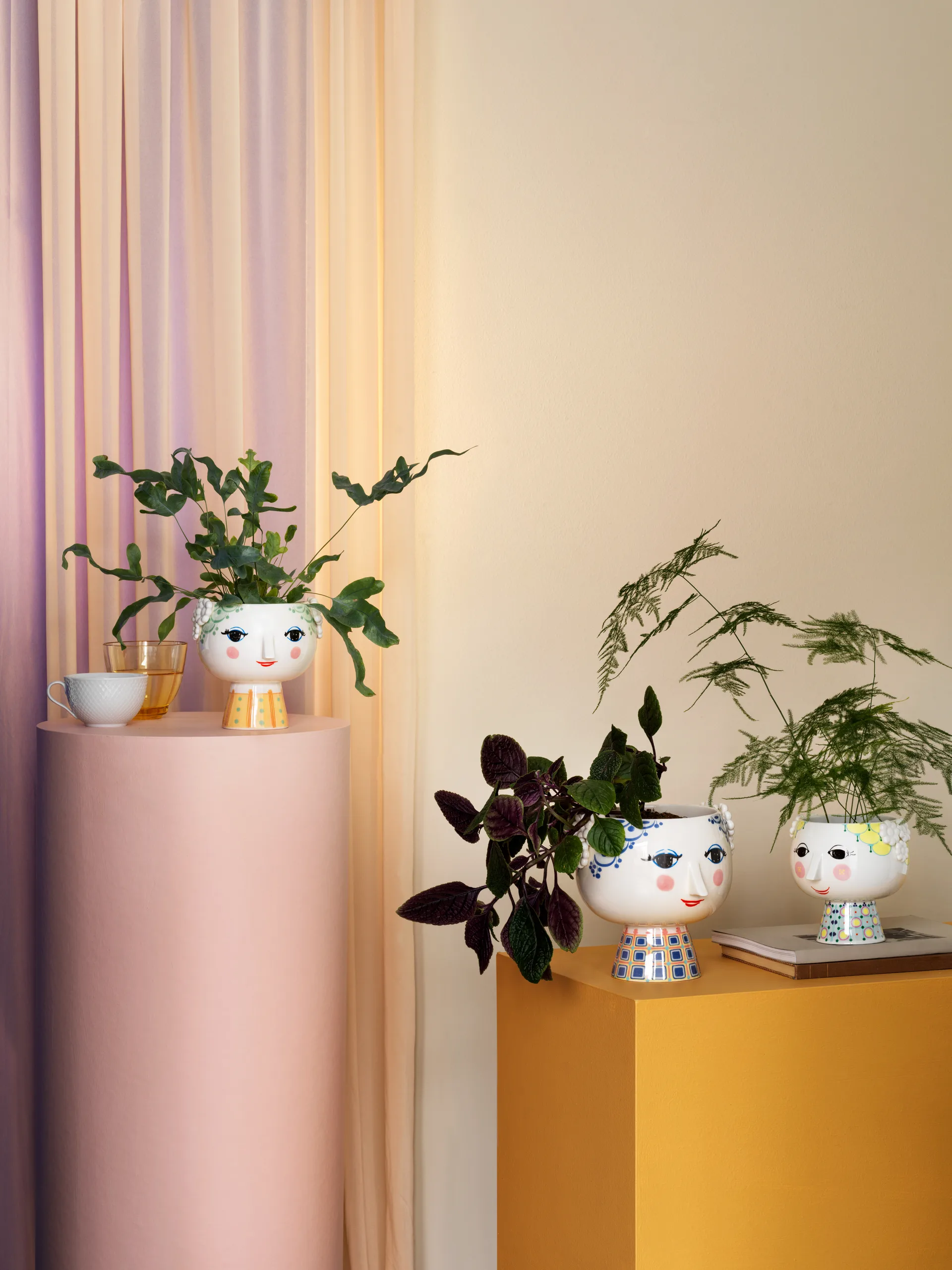 Maceta con pie Eva Ø21 cm, azul Bjørn Wiinblad