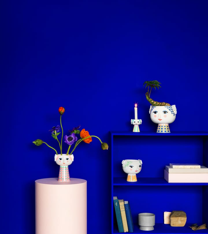 Maceta con pie Eva Ø21 cm, azul Bjørn Wiinblad