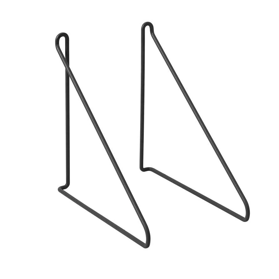 2 Soportes para estante Panola, negro blomus