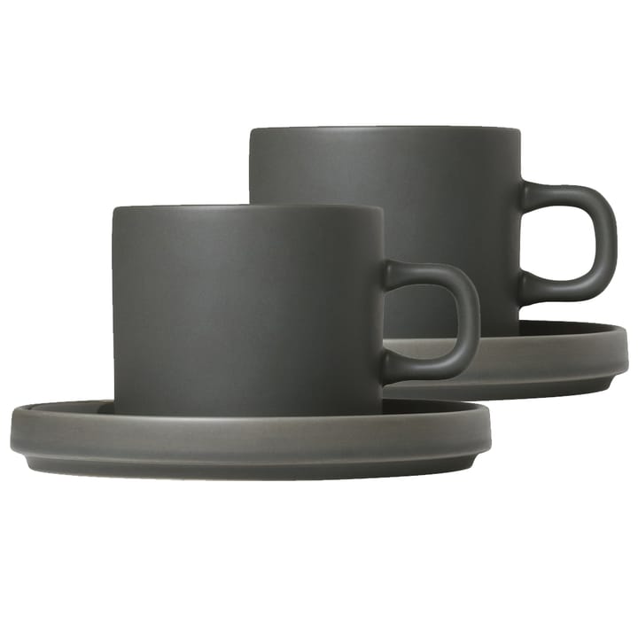 2 Tazas de café con plato Pilar - Agave green - Blomus