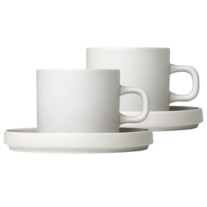 2 Tazas de café con plato Pilar - Moonbeam - Blomus