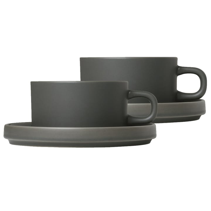 2 Tazas de té con plato Pilar - Agave green - Blomus