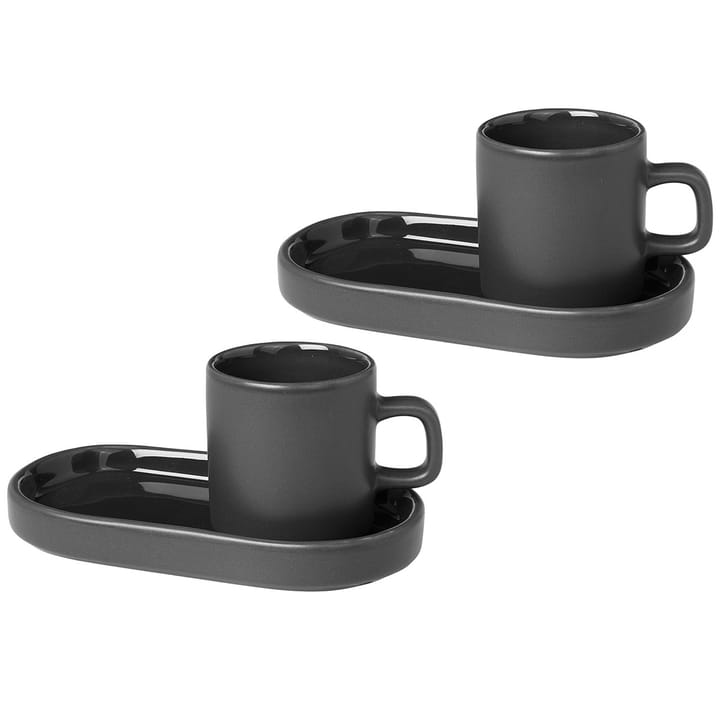 2 Tazas espresso y platillos Pilar - Agave green - Blomus