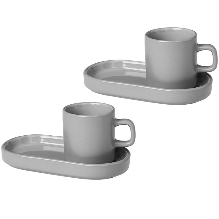 2 Tazas espresso y platillos Pilar - Mirage grey - Blomus