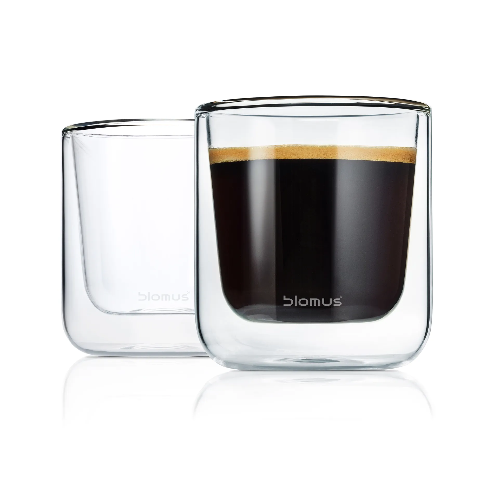 2 Vasos de café Nero isolerande, transparente blomus