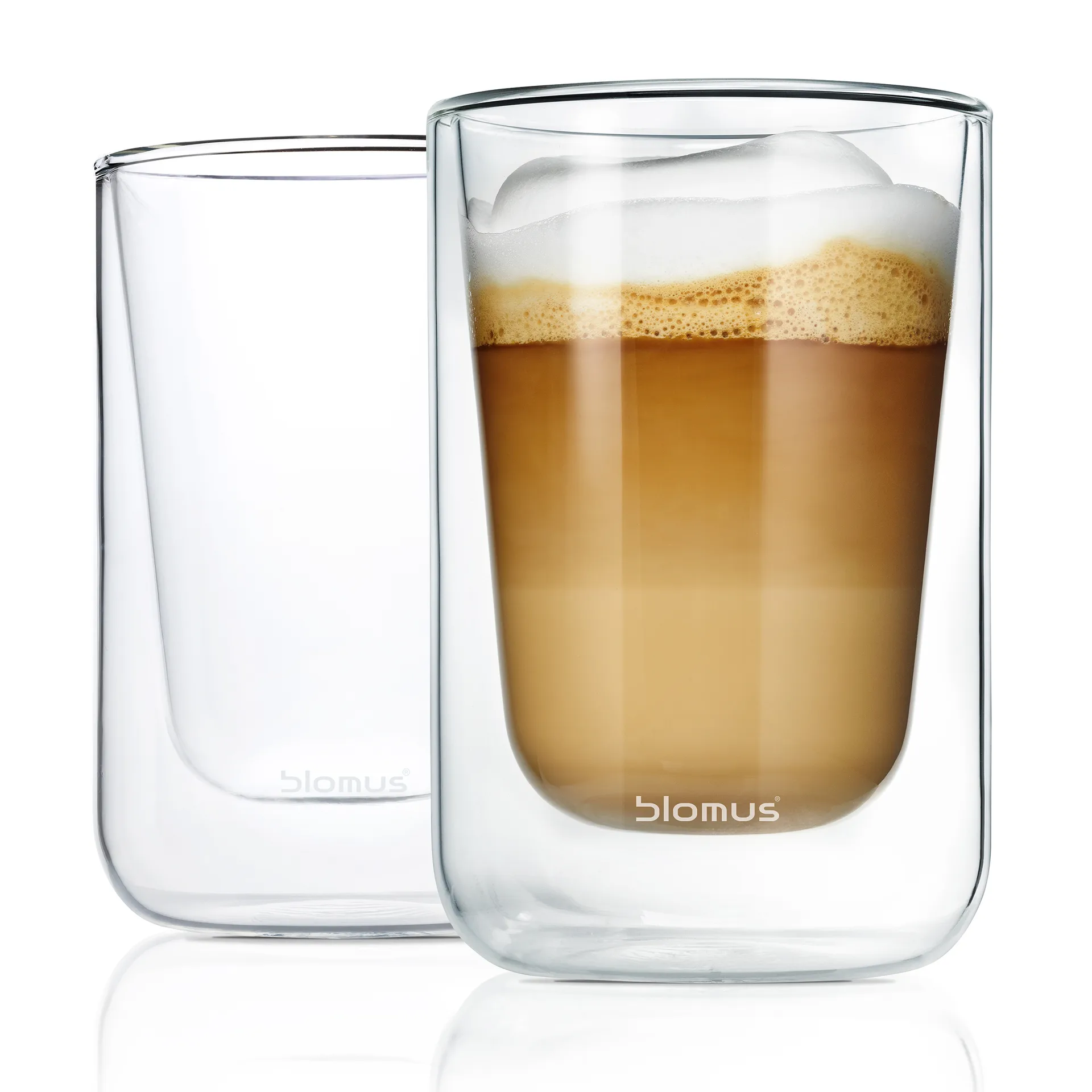 2 Vasos de cappucino Nero isolerande, transparente blomus