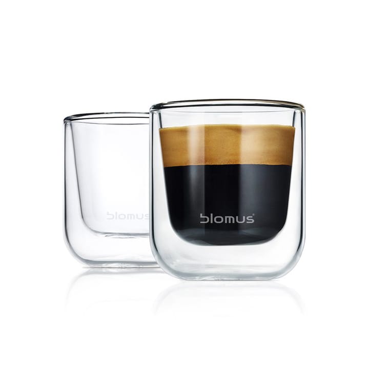 2 Vasos de espresso Nero isolerande - transparente - Blomus