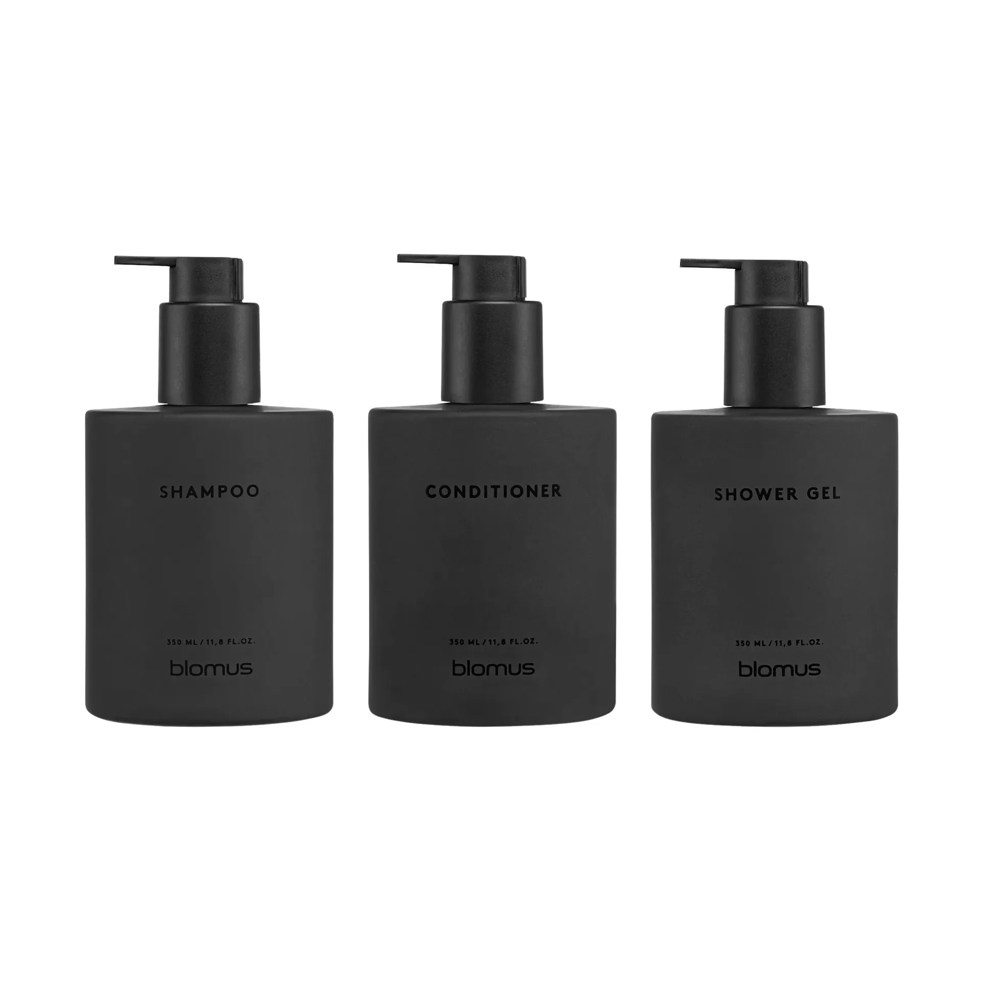 Botellas de vidrio Kirei con soporte de pared, 3-pack, Smoke, montaje con adhesivo blomus