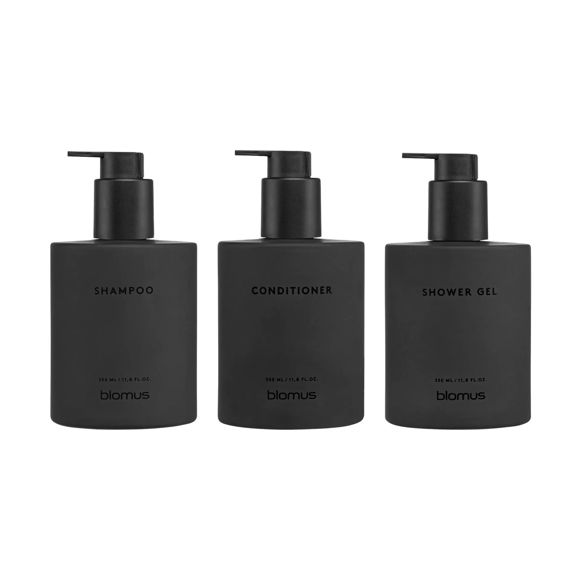 Botellas de vidrio Kirei con soporte de pared, 3-pack, Smoke, montaje con tornillos blomus