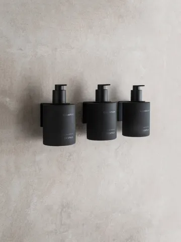 Botellas de vidrio Kirei con soporte de pared, 3-pack - Smoke, montaje con tornillos - blomus