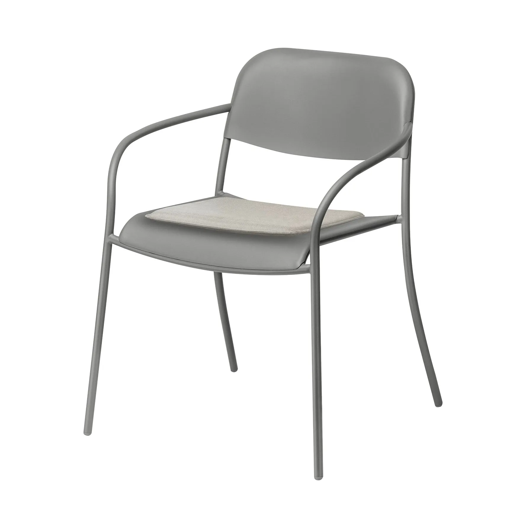Cojín de asiento para silla YUA y silla con reposabrazos YUA, Melange grey blomus