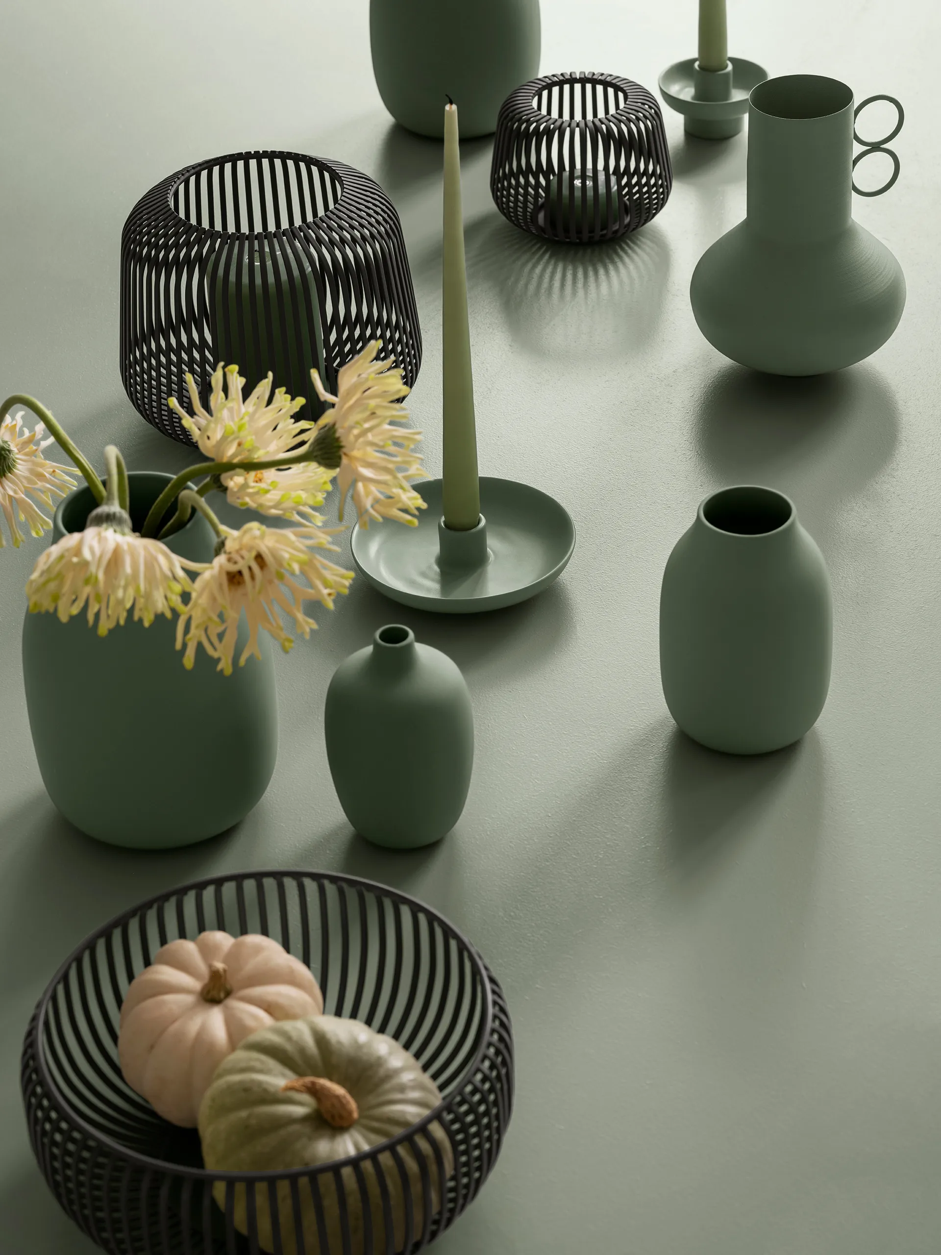 Farol portavelas Lito Ø14 cm, Agave Green blomus