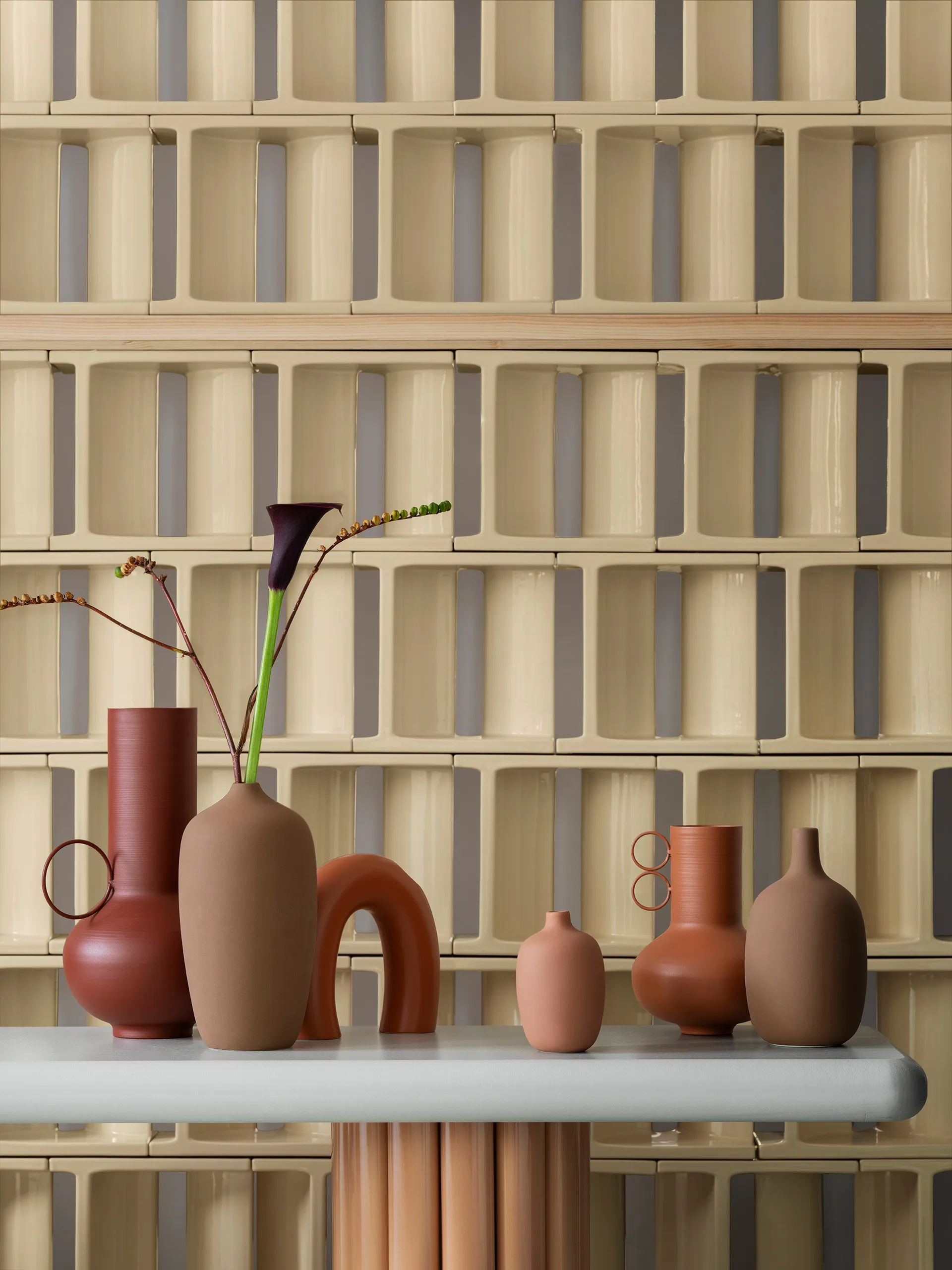 Jarrón Loha 33 cm, Brandy Brown blomus