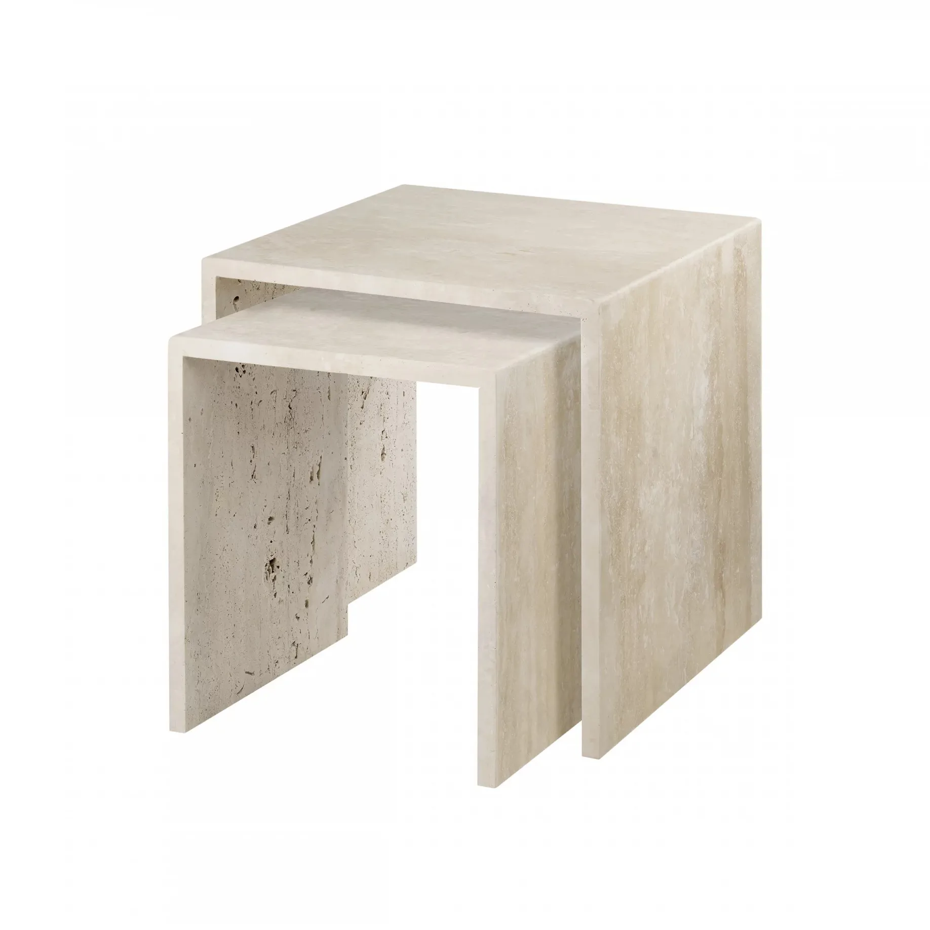 Mesa auxiliar Varu 2 piezas, Travertine blomus